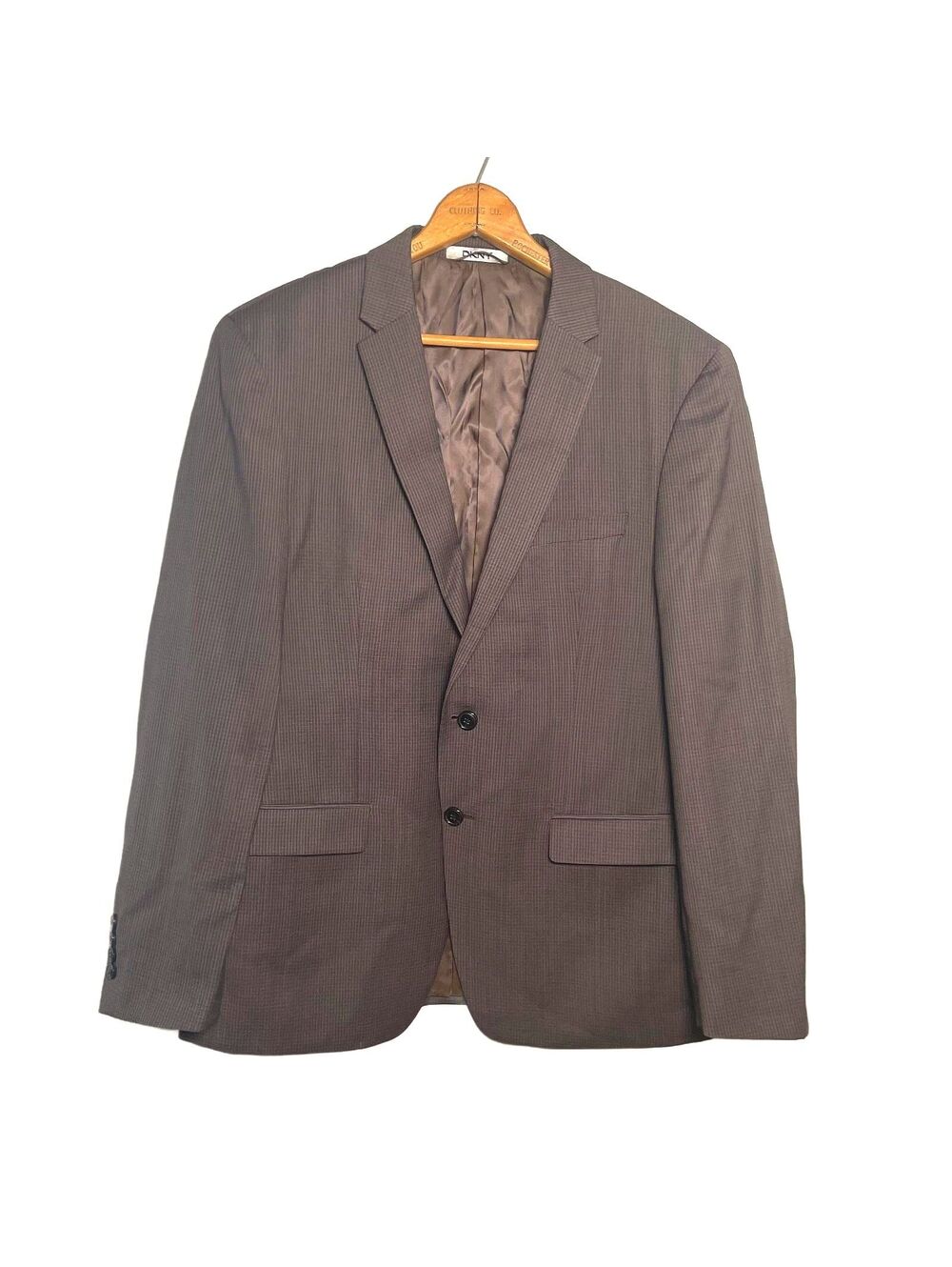Men's DKNY 44R 100% Wool Blazer Chocolate Brown Sport Coat